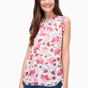 NWT Kate Spade Floral Nouveau Bloom Shell Blouse | Pink | Women’s XS